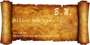 Bilicz Mária névjegykártya